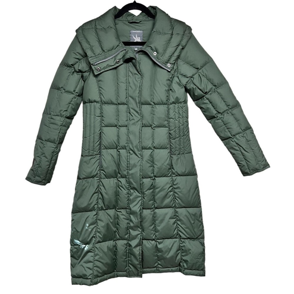 SPIEWAK WHITE DUCK DOWN DRAWSTRING WAIST PUFFER COAT GREEN SIZE S